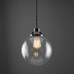 Virginia Clear Glass Globe Pendant Light 9.8"