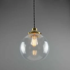 Virginia Clear Glass Globe Pendant Light 9.8" -Home-Lighting Sale mlp434satbrs 1