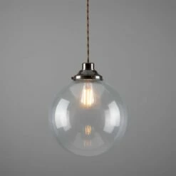 Virginia Clear Glass Globe Pendant Light 11.8"