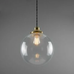 Virginia Clear Glass Globe Pendant Light 11.8" -Home-Lighting Sale mlp435satbrs 1