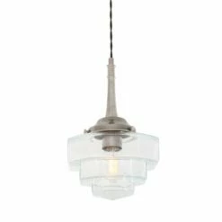 Novato Pendant With Hexagonal Stepped Glass Shade 20cm -Home-Lighting Sale mlp455antslv 1 3