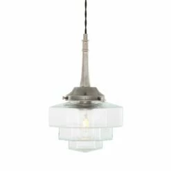 Novato Pendant With Hexagonal Stepped Glass Shade 20cm -Home-Lighting Sale mlp455antslv 4