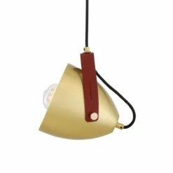 Southwark Pendant With Rescued Fire-Hose Strap -Home-Lighting Sale mlp462satbrsred 6