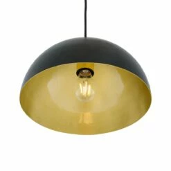 Avon Dome Pendant With Brass Interior 11.8" 11 Avon Dome Pendant With Brass Interior 11.8" -Home-Lighting Sale mlp463pcmbk 2 1