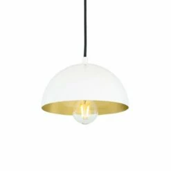 Avon Small Dome Pendant With Brass Interior 7.9"