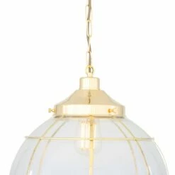 Henlow Glass Globe Pendant Light With Brass Cage -Home-Lighting Sale mlp474polbrs 3