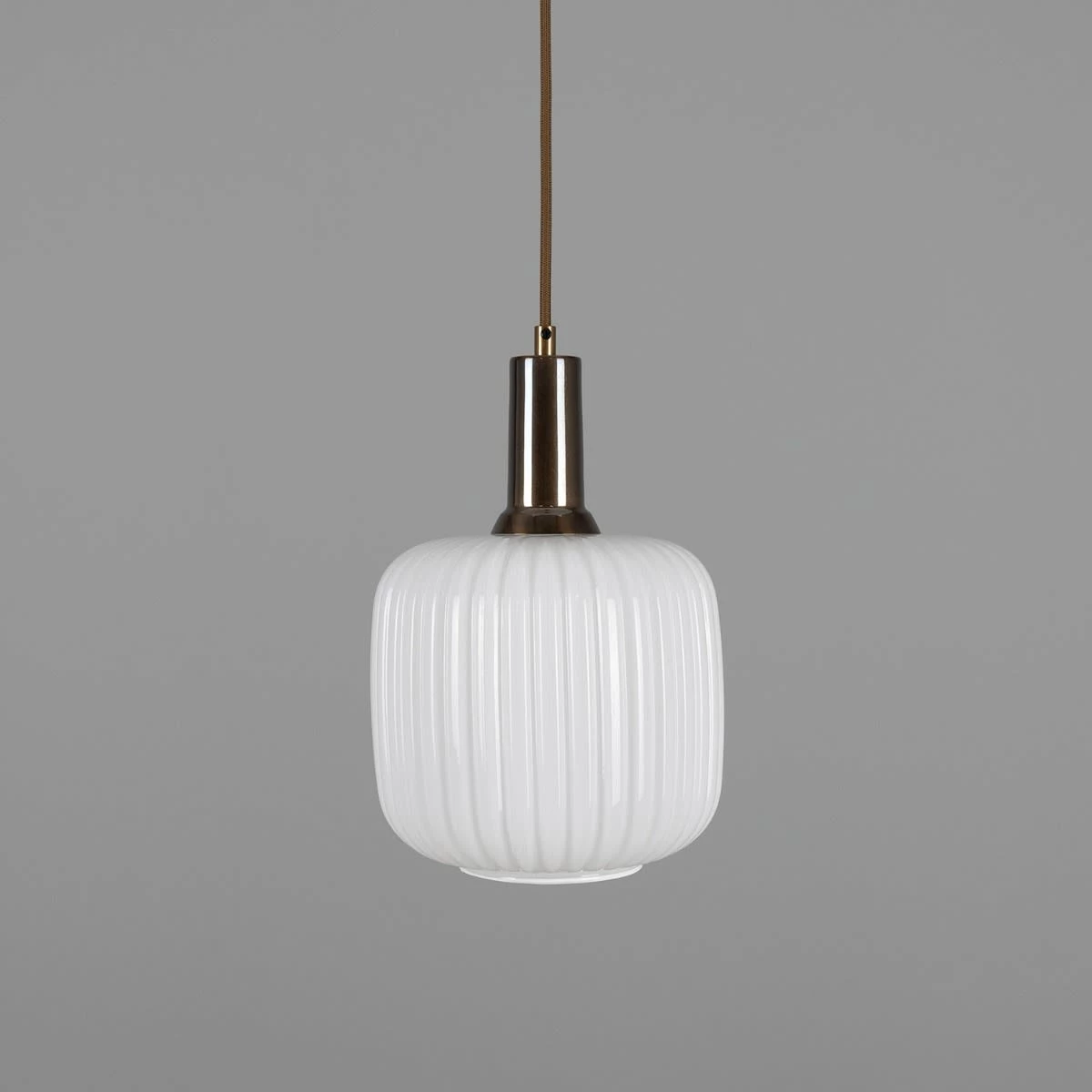 Nahla Reeded Glass And Brass Pendant 7.9", Clear Or Opal 9 Nahla Reeded Glass And Brass Pendant 7.9", Clear Or Opal - Image 7