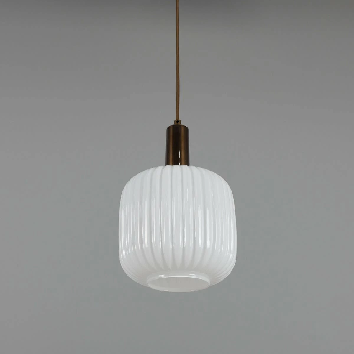 Nahla Reeded Glass And Brass Pendant 7.9", Clear Or Opal 11 Nahla Reeded Glass And Brass Pendant 7.9", Clear Or Opal - Image 9