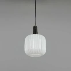 Nahla Reeded Glass And Brass Pendant 7.9", Clear Or Opal 35 Nahla Reeded Glass And Brass Pendant 7.9", Clear Or Opal -Home-Lighting Sale mlp483antslvop 1