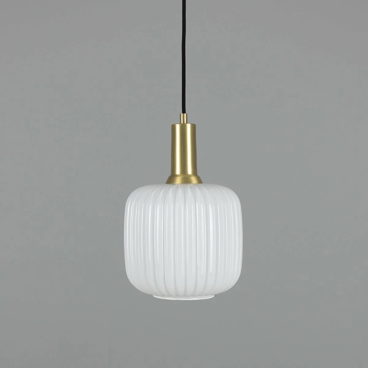 Nahla Reeded Glass And Brass Pendant 7.9", Clear Or Opal 3 Nahla Reeded Glass And Brass Pendant 7.9", Clear Or Opal