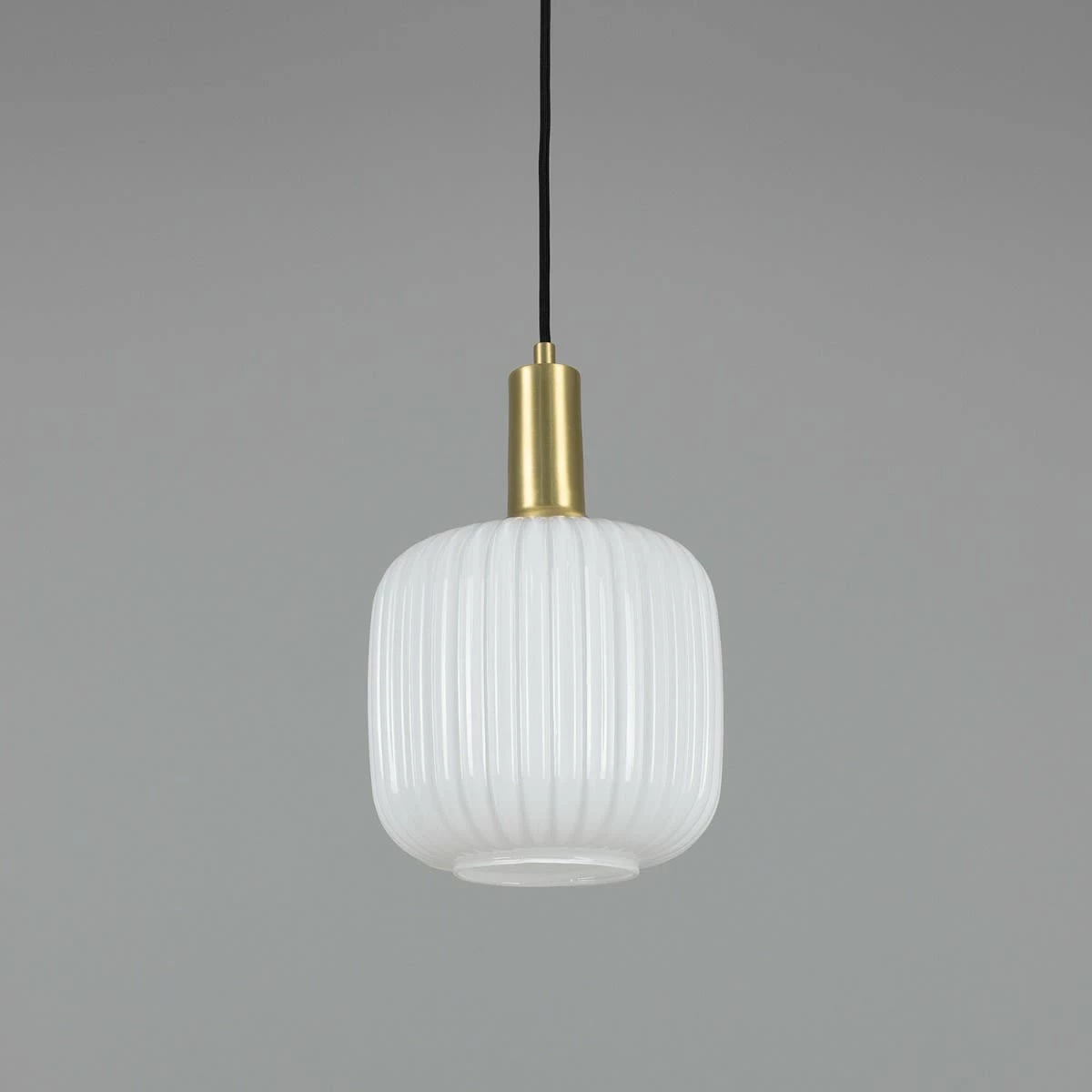 Nahla Reeded Glass And Brass Pendant 7.9", Clear Or Opal 4 Nahla Reeded Glass And Brass Pendant 7.9", Clear Or Opal - Image 2