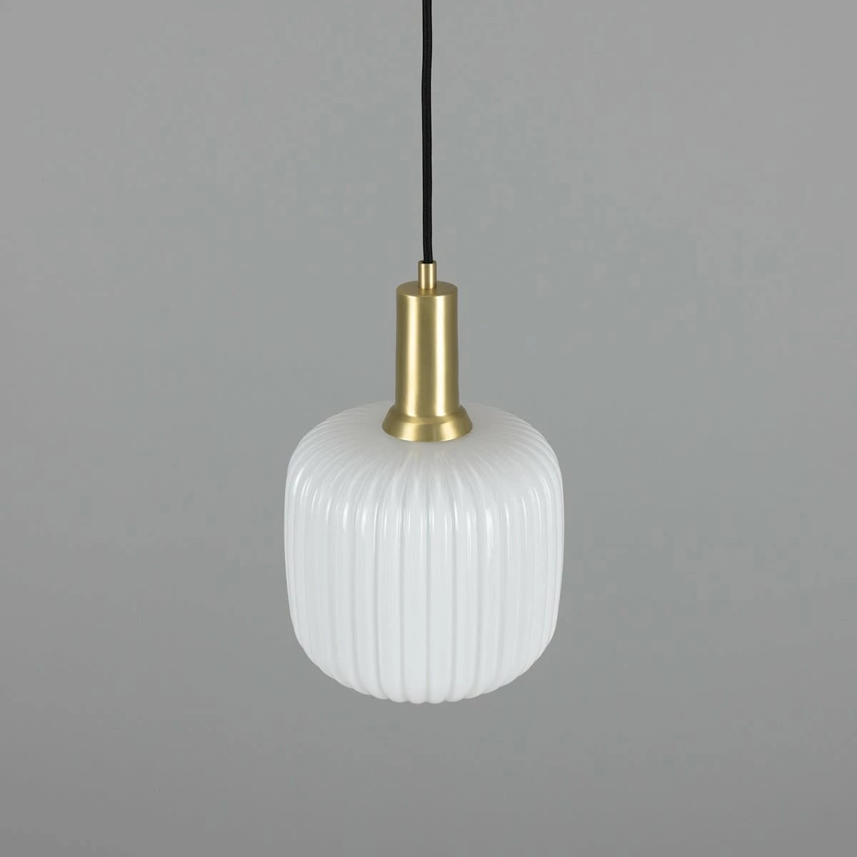 Nahla Reeded Glass And Brass Pendant 7.9", Clear Or Opal 7 Nahla Reeded Glass And Brass Pendant 7.9", Clear Or Opal - Image 5