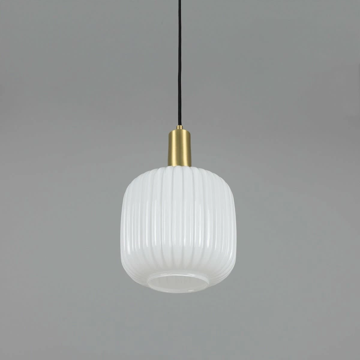 Nahla Reeded Glass And Brass Pendant 7.9", Clear Or Opal 6 Nahla Reeded Glass And Brass Pendant 7.9", Clear Or Opal - Image 4