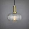 Nehir Reeded Glass And Brass Pendant 7.9" -Home-Lighting Sale mlp484polbrs