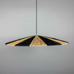 Vernon Raffia Striped Pendant Light 38.6'' 12 Vernon Raffia Striped Pendant Light 38.6'' -Home-Lighting Sale mlp498polbrs 1