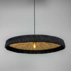 Syracuse Raffia Tassel Pendant Light 30.7" -Home-Lighting Sale mlp500satbrsbl 1 1