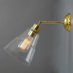 Straff Vintage Clear Glass Cone Wall Light -Home-Lighting Sale mlwl198polbrs 3