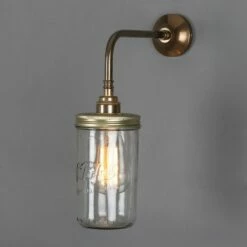 Vintage Jam Jar Glass Wall Light