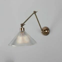 Rebell Adjustable Arm Wall Light With Prismatic Glass Shade