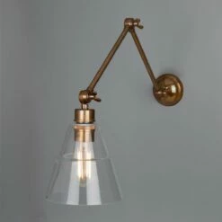 Lyx Clear Glass Cone Adjustable Arm Wall Light -Home-Lighting Sale mlwl222antbrs
