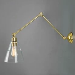 Lyx Clear Glass Cone Adjustable Arm Wall Light -Home-Lighting Sale mlwl222polbrs 4