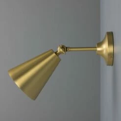 Moya Adjustable Brass Cone Wall Light -Home-Lighting Sale mlwl237satbrs ul 3