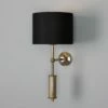 Gorey Contemporary Brass Wall Light With Drum Fabric Shade -Home-Lighting Sale mlwl331antbrs 5
