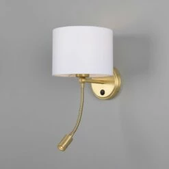 Longford Brass Wall Light With Flexible Arm And Reading Spotlight