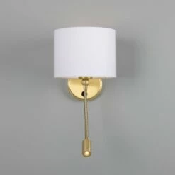 Longford Brass Wall Light With Flexible Arm And Reading Spotlight -Home-Lighting Sale mlwl333satbrs 2