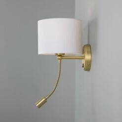 Longford Brass Wall Light With Flexible Arm And Reading Spotlight -Home-Lighting Sale mlwl333satbrs 3
