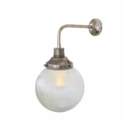 Stanley Small Holophane Glass Globe Wall Light 7.9"