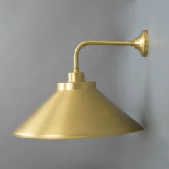 Rio Vintage Wall Light With Brass Cone Shade 15" -Home-Lighting Sale mlwl365satbrs 2