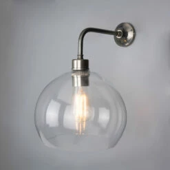 Eden Clear Open Glass Globe Wall Light 9.8"