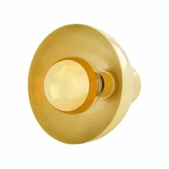 Maua Modern Brass Dome Wall Light 7.9" -Home-Lighting Sale mlwl395polbrs 3 1