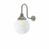 Riad Clear Glass Globe Swan Neck Wall Light 7.9"