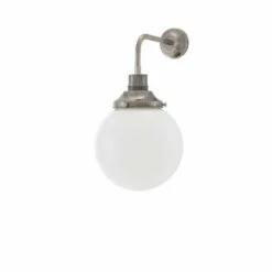 Bamako Clear / Opal Glass Globe Wall Light7.9" 12 Bamako Clear / Opal Glass Globe Wall Light7.9" -Home-Lighting Sale mlwl407antslvop 1