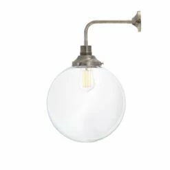 Bamako Clear / Opal Glass Globe Wall Light 11.8" 14 Bamako Clear / Opal Glass Globe Wall Light 11.8" -Home-Lighting Sale mlwl408antslvcl 2 1