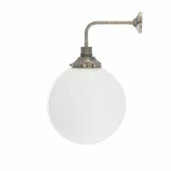 Bamako Clear / Opal Glass Globe Wall Light 11.8" 11 Bamako Clear / Opal Glass Globe Wall Light 11.8" -Home-Lighting Sale mlwl408antslvop 2 1