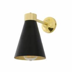 Kamina Brass Wall Light With Cone Shade -Home-Lighting Sale mlwl413pcmbk 1