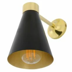 Kamina Brass Wall Light With Cone Shade -Home-Lighting Sale mlwl413pcmbk 4