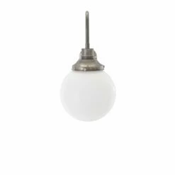 Yerevan Opal Glass Globe Swan Neck Wall Light 7.9" 7 Yerevan Opal Glass Globe Swan Neck Wall Light 7.9" -Home-Lighting Sale mlwl421antslvop 1