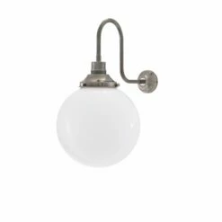 Yerevan Opal Glass Globe Swan Neck Wall Light 9.9"