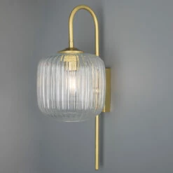 Astoria Reeded Glass And Brass Wall Light
