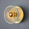 Eclipse Brass And Holophane Glass Dish Wall Light -Home-Lighting Sale mlwl440satbrs 5