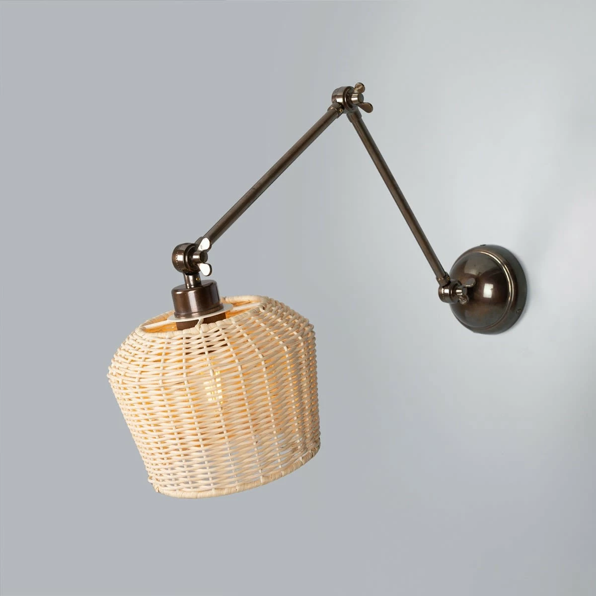 Manila Adjustable Arm Wall Light With Small Rattan Shade 10 Manila Adjustable Arm Wall Light With Small Rattan Shade - Image 8