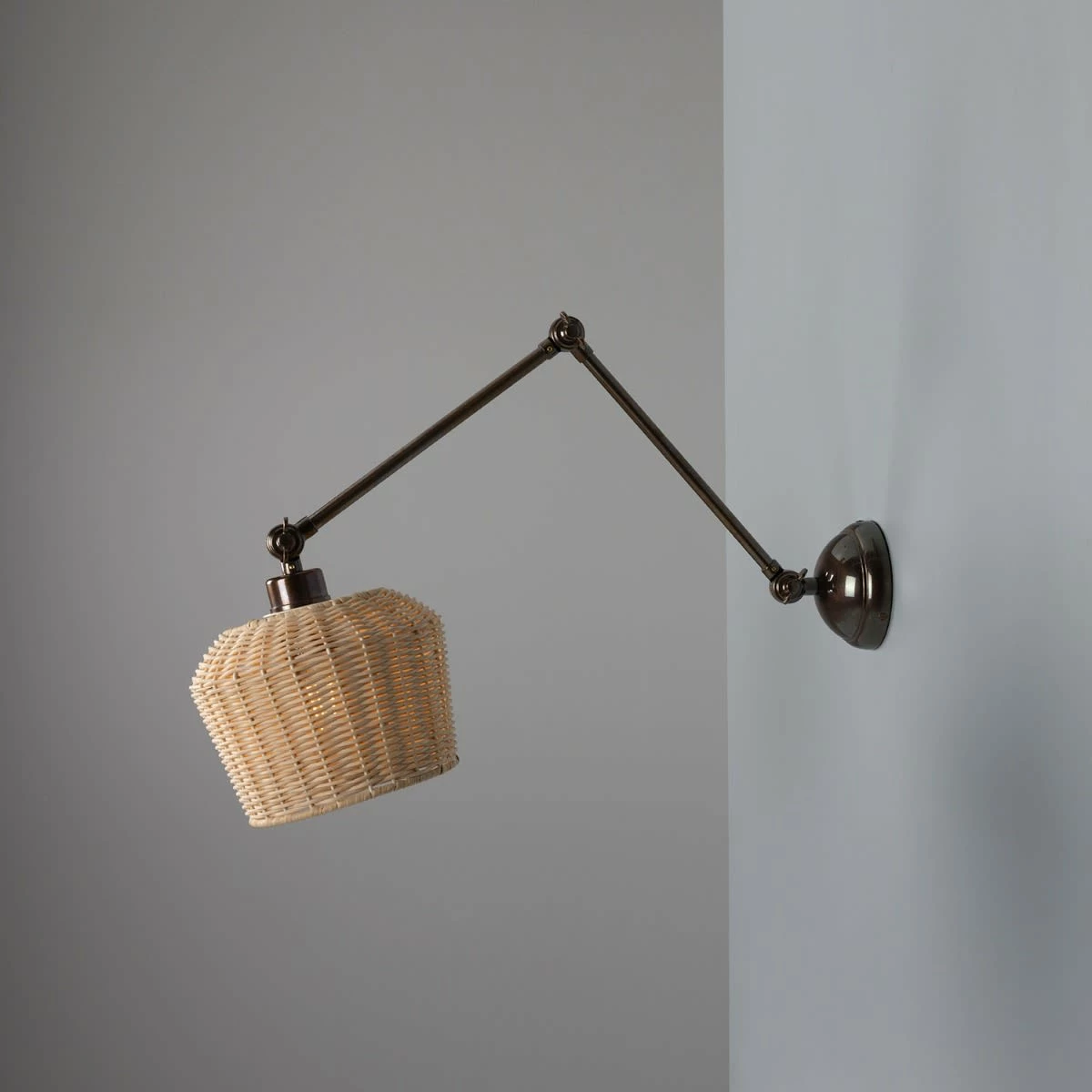 Manila Adjustable Arm Wall Light With Small Rattan Shade 12 Manila Adjustable Arm Wall Light With Small Rattan Shade - Image 10