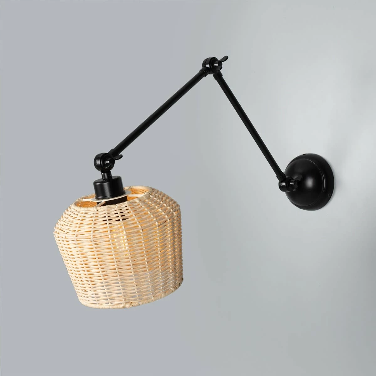 Manila Adjustable Arm Wall Light With Small Rattan Shade 22 Manila Adjustable Arm Wall Light With Small Rattan Shade - Image 20