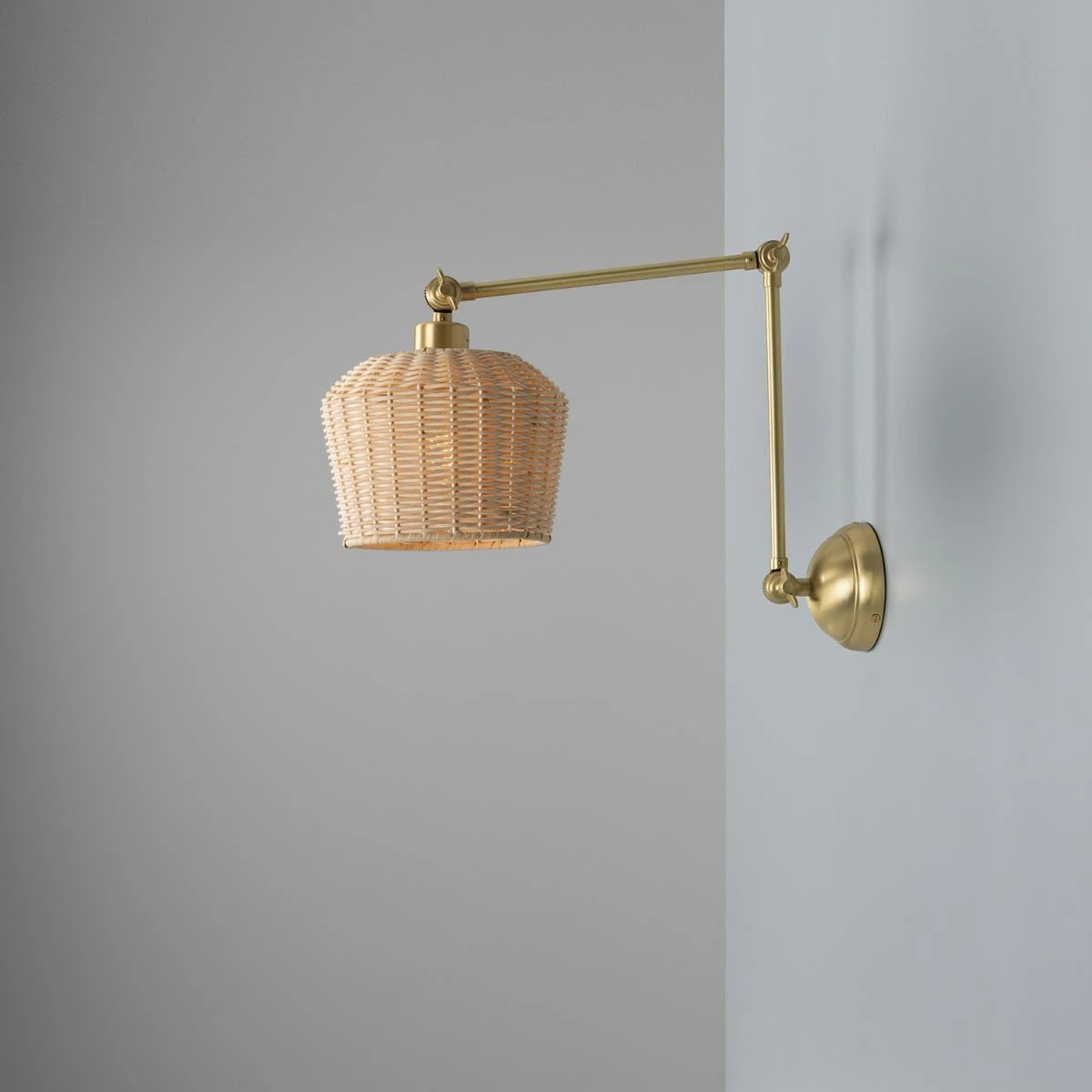Manila Adjustable Arm Wall Light With Small Rattan Shade 8 Manila Adjustable Arm Wall Light With Small Rattan Shade - Image 6