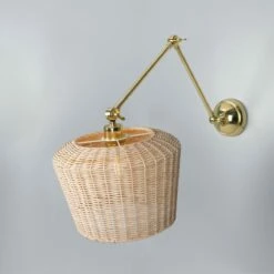 Manila Adjustable Arm Wall Light With Large Rattan Shade -Home-Lighting Sale mlwl445polbrs