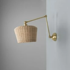 Manila Adjustable Arm Wall Light With Large Rattan Shade -Home-Lighting Sale mlwl445satbrs 5